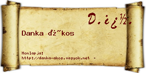 Danka Ákos névjegykártya